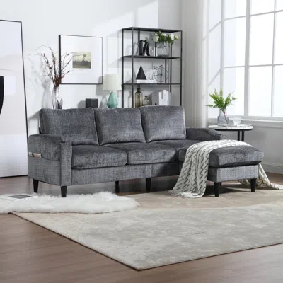 Simplie Fun Storage Sofa /living Room Sofa Cozy Sectional Sofa In Gray