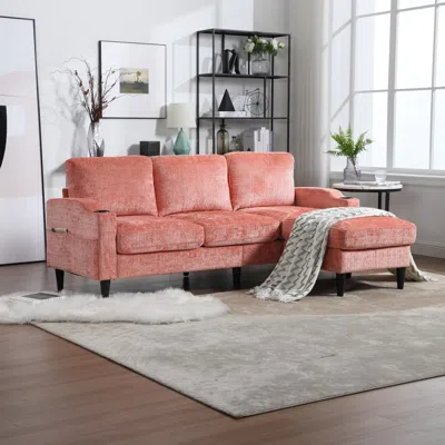 Simplie Fun Storage Sofa /living Room Sofa Cozy Sectional Sofa In Orange