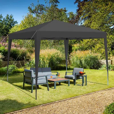 Simplie Fun Outdoor 10x 10ft Pop Up Gazebo Canopy Tent With 4pcs Weight Sand Bag,with Carry Bag-black