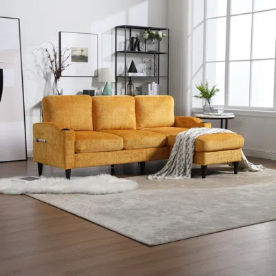 Simplie Fun Storage Sofa /living Room Sofa Cozy Sectional Sofa In Orange