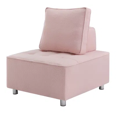 Simplie Fun Living Room Ottoman Lazy Chair In Pink