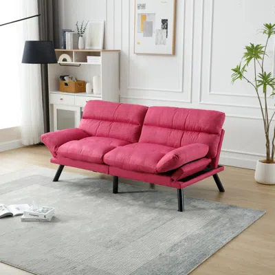 Simplie Fun Velvet Sofa, Accent Sofa Loveseat Sofa With Metal Feet In Pink