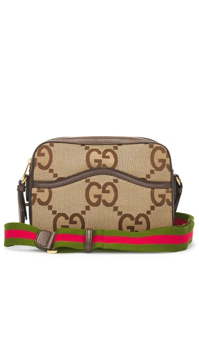 Fwrd Renew Gucci Jumbo Gg Canvas Messenger Bag In Brown