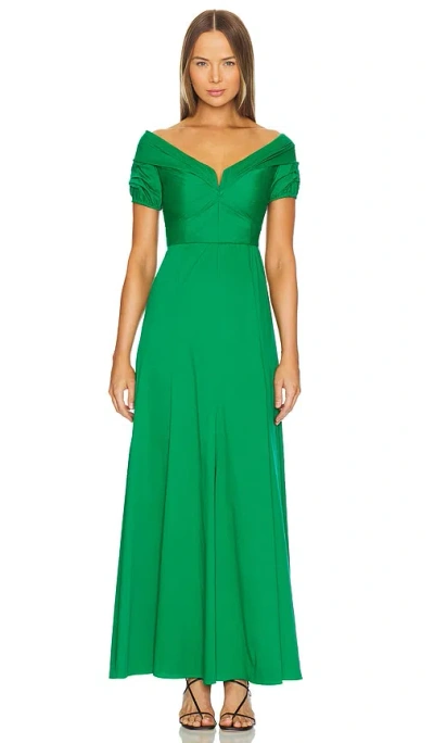 Diane Von Furstenberg Laurie Ruched Maxi Dress In Green