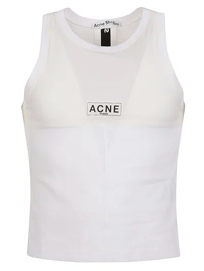 Acne Studios Logo Tank Top In White
