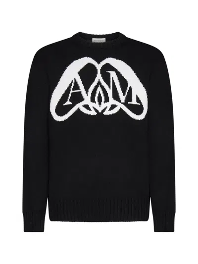 Alexander Mcqueen Sweaters In Black/ivory