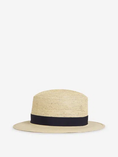 Borsalino Straw Panama Hat In Midnight Blue