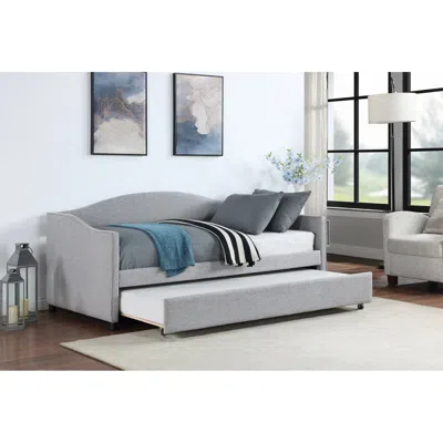 Simplie Fun Upholstered Twin Size Daybed With Trundle,light Gray