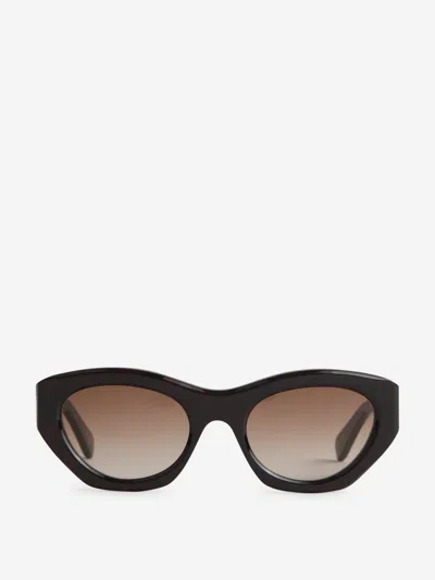 Chloé Gayia Oval Sunglasses In Black