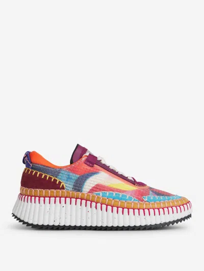 Chloé Nama Multicolor Sneakers In Contrast Stitching