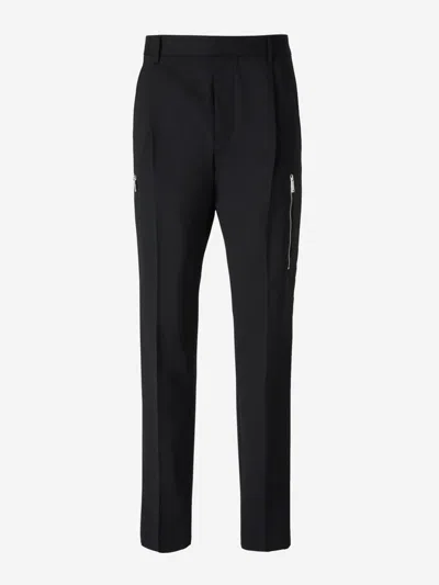 Dsquared2 Plain Wool Pants In Midnight Blue
