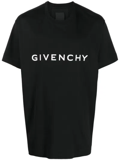 Givenchy Logo Cotton Oversized T-shirt In Black