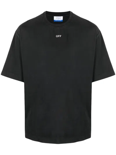 Off-white Printed Cotton T-shirt In Black