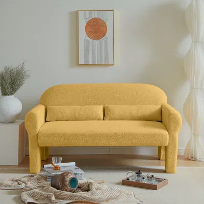 Simplie Fun Modern Boucle Loveseat For Living Room In Yellow