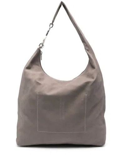 Rick Owens Leather Shoulder Bag In Grey