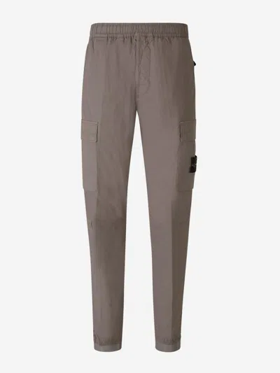 Stone Island Logo Technical Joggers In Taupe