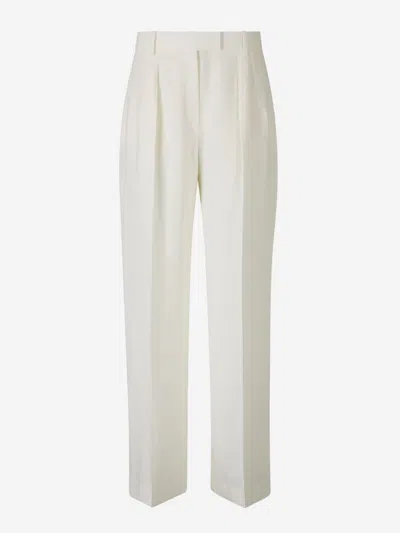 The Row Antone Linen Trousers In White