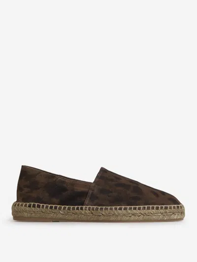 Tom Ford Camouflage Canvas Espadrilles In Black And Brown