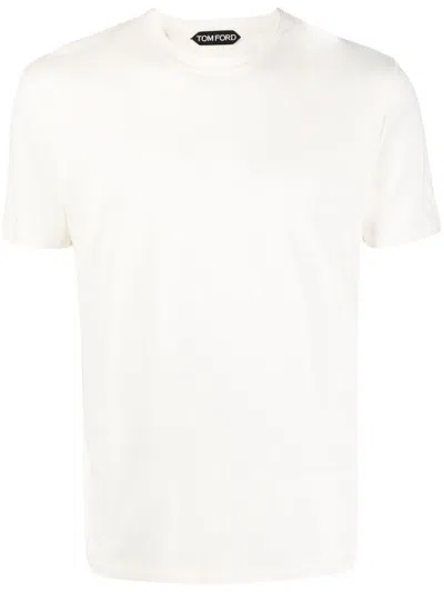 Tom Ford Cotton Blend T-shirt In Beige