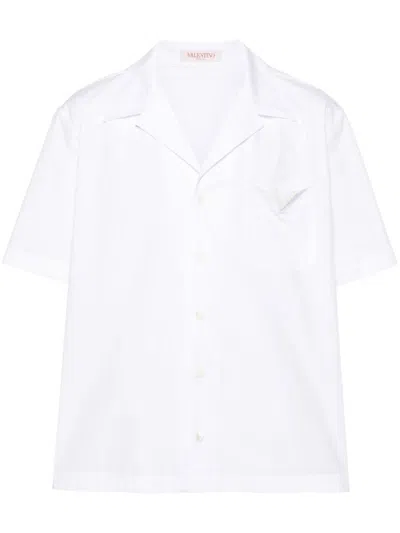 Valentino V Detail Cotton Shirt In White
