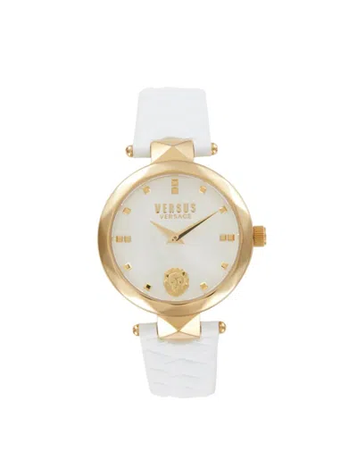 Versus Women's Covent Garden 36mm Ip Goldtone Stainless Steel & Leather Strap Watch In Silver