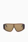 Cos Oversized Visor Sunglasses In Brown