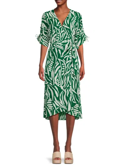 Ba&sh Women's Botanical Wrap Dress In Vert