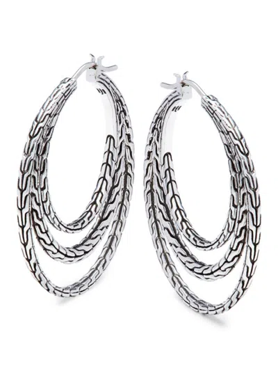 John Hardy Women's Sterling Silver Three-tiered Hoop Earrings