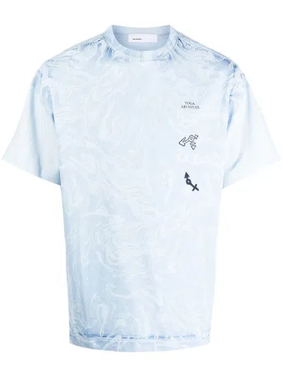 Toga Logo-print Short-sleeve T-shirt In Blau