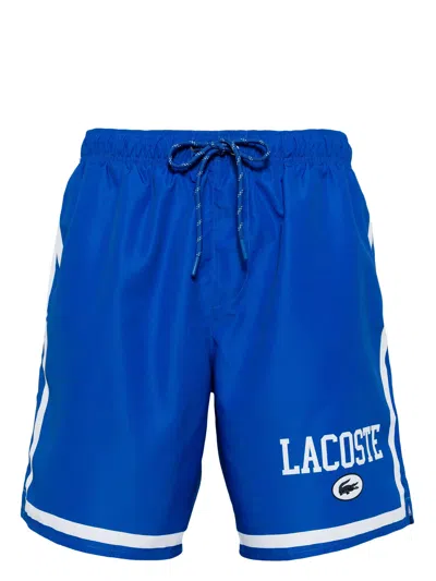 Lacoste Logo-print Swim Shorts In 蓝色