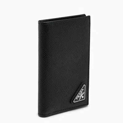 Prada Black Vertical Wallet In Saffiano