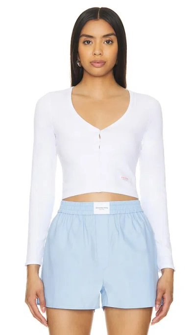 Alexander Wang V-neck Cropped Cardigan In White