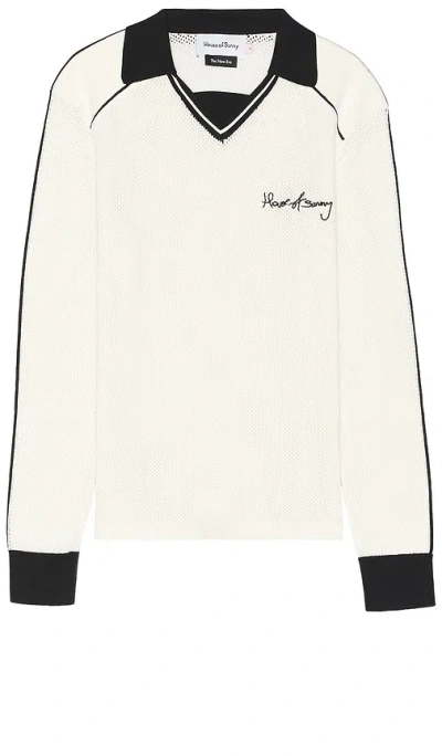House Of Sunny Keepers Knit Polo In Ivory