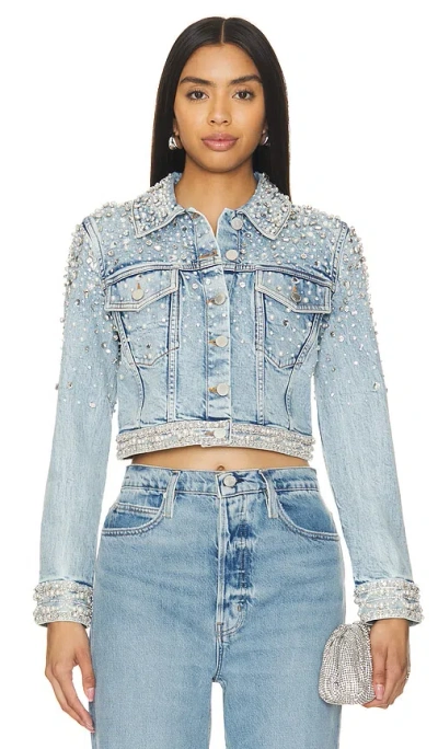 Alice And Olivia Nelson Denim Jacket In Blue