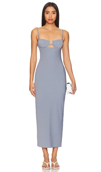 Montce X Olivia Culpo Petal Long Slip Dress In Blue