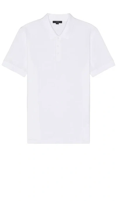 Vince Pique Short Sleeve Polo In White