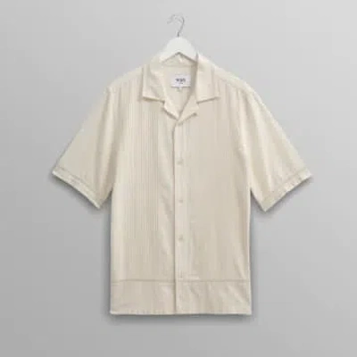 Wax London Newton Pintucked Cotton-blend Shirt In Neutrals