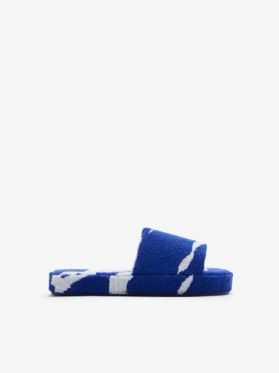 Burberry Snug Cotton-towelling Slippers In Knight