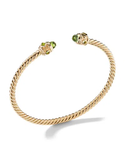 David Yurman Renaissance Bracelet With Peridot In 18k Gold In Green/gold