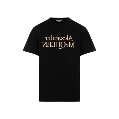 Alexander Mcqueen Black Logo Cotton T-shirt