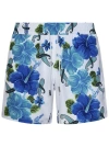 Etro Floral Printed Swim Shorts In Blue