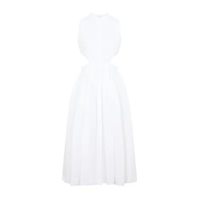 Alexander Mcqueen Woman Midi Dress White Size 6 Cotton