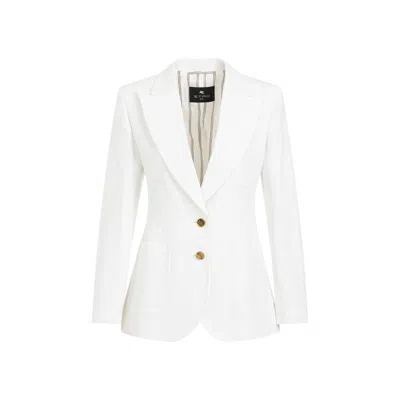 Etro Viscose Jacket In White