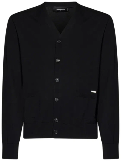 Dsquared2 The Caten Privé Knit Cardigan In Black