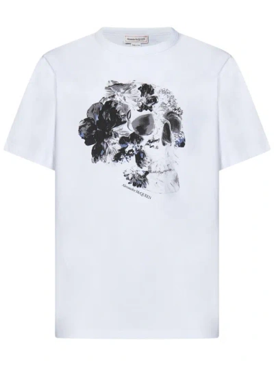 Alexander Mcqueen Fold Skull T-shirt In White