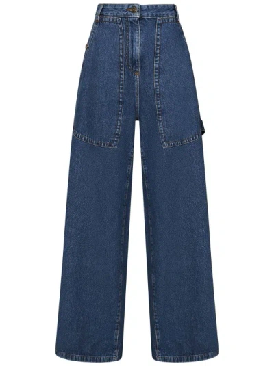 Etro High-rise Wide-leg Cargo Jeans In Blue