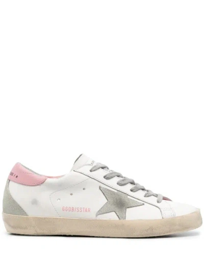 Golden Goose Superstar Leather Upper And Heel Suede Star And Spur Cream Sole Sneakers In Neutrals