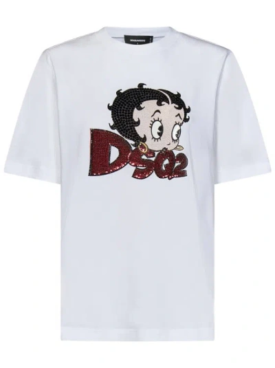 Dsquared2 T-shirt Betty Boop Easy Fit  In White