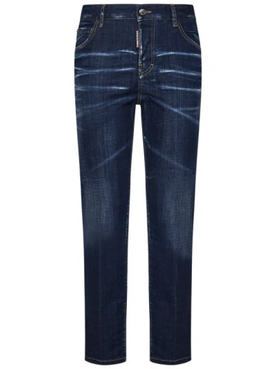 Dsquared2 Trousers Blue In Black