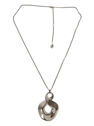 Alexander Mcqueen Twisted Necklace In Silver